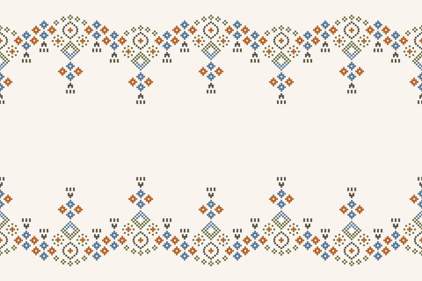 traditioneel etnisch motieven ikat meetkundig kleding stof patroon kruis steek.ikat borduurwerk etnisch oosters pixel bruin room achtergrond. abstracte, illustratie. textuur, sjaal, decoratie, behang. vector