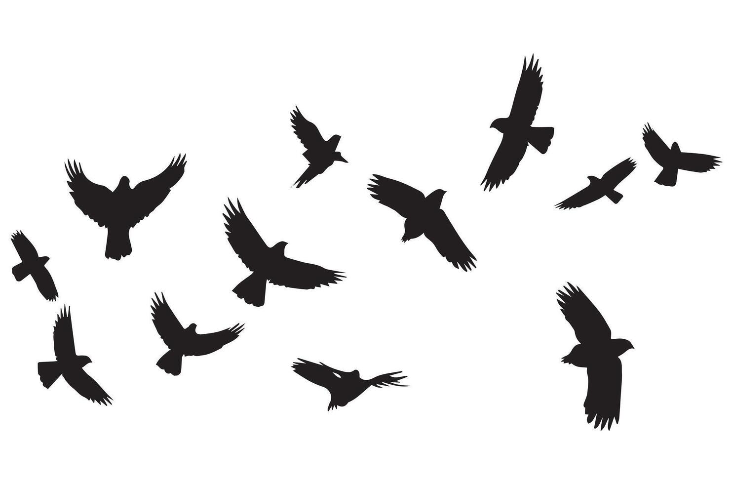 vliegend vogelstand silhouetten illustratie wit achtergrond vector