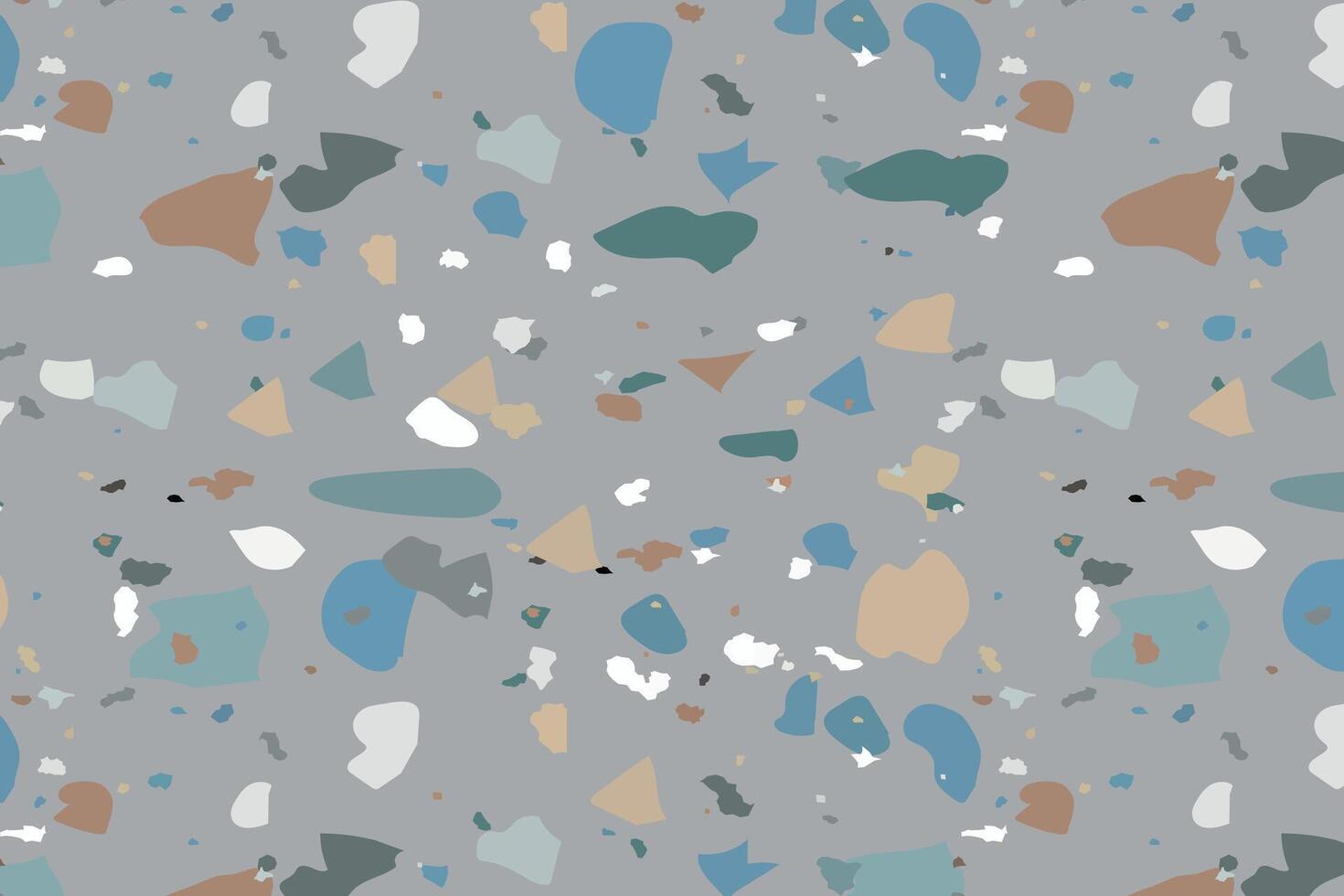 terrazzo naadloos patroon in natuurlijk pastel kleuren met abstract mozaïek- steen vormen. klassiek graniet natuurlijk terrazzo vloer. interieur ontwerp achtergrond voor afdrukken, mode of modieus ontwerp vector