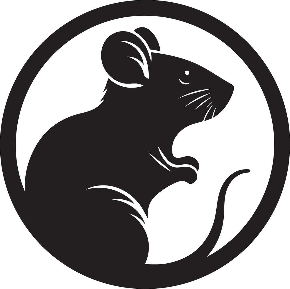 minimaal Rat silhouet zwart kleur wit achtergrond vector