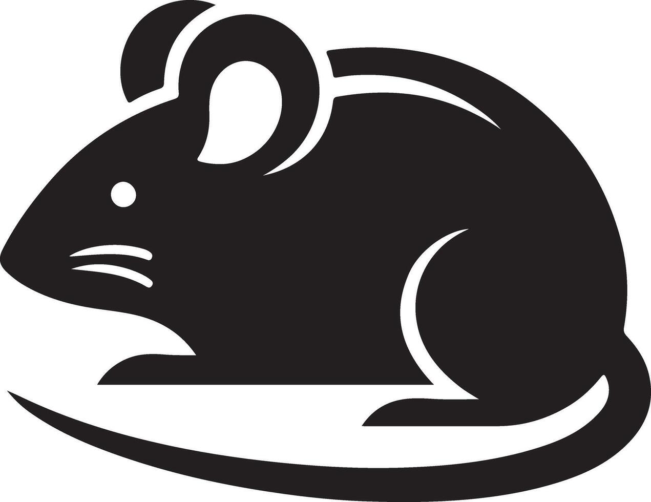 minimaal Rat silhouet zwart kleur wit achtergrond vector