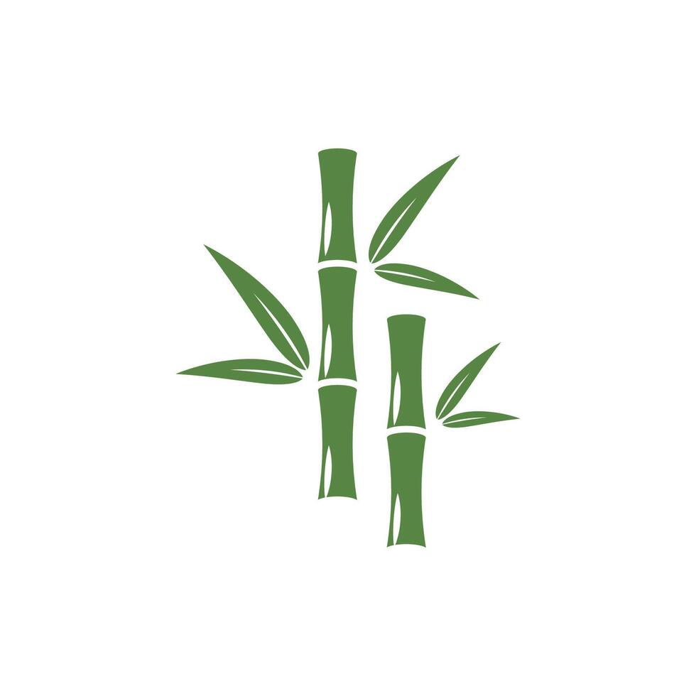 bamboe logo met groen blad icoon sjabloon vector