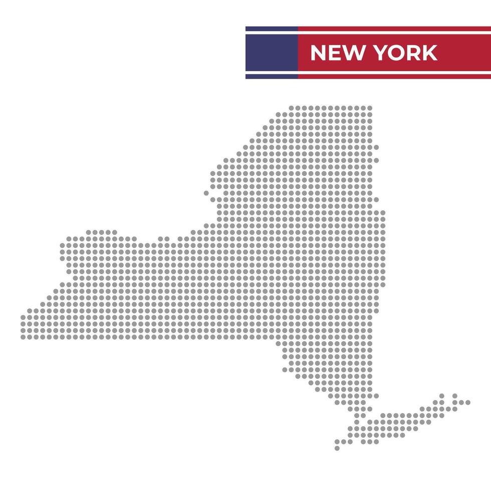 stippel kaart van nieuw york staat vector