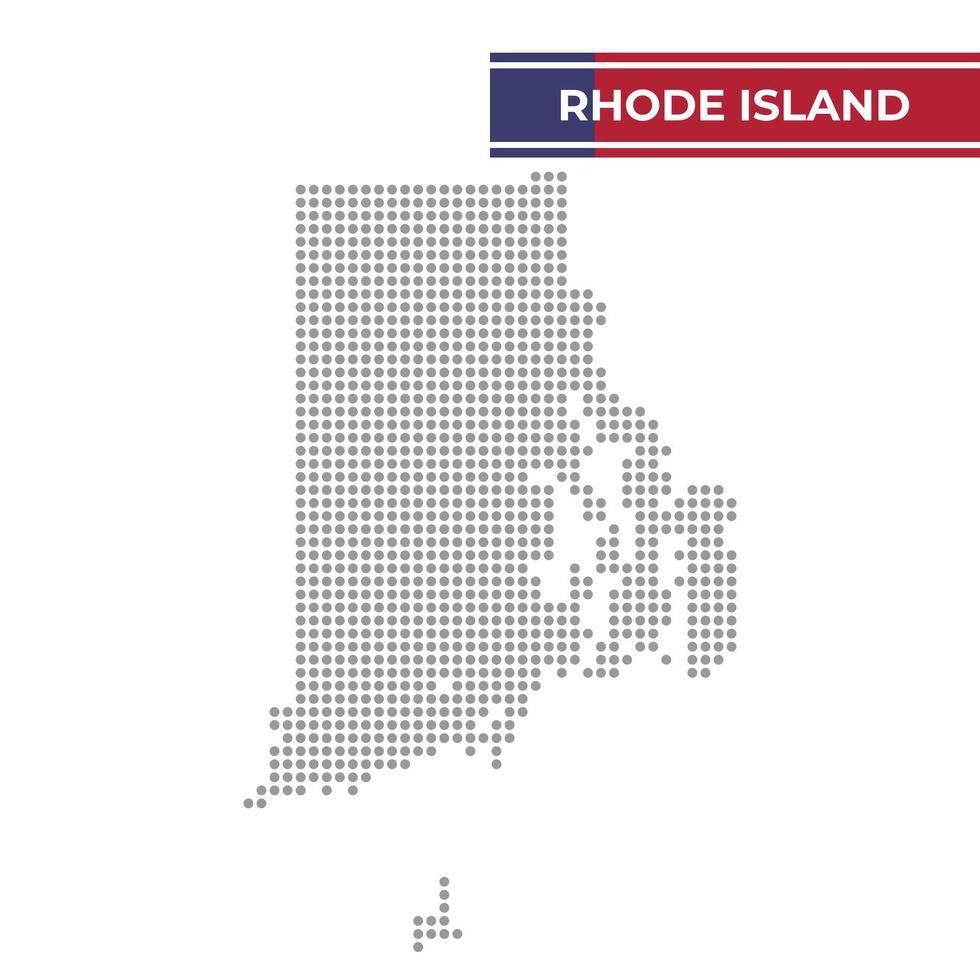stippel kaart van Rhode eiland staat vector