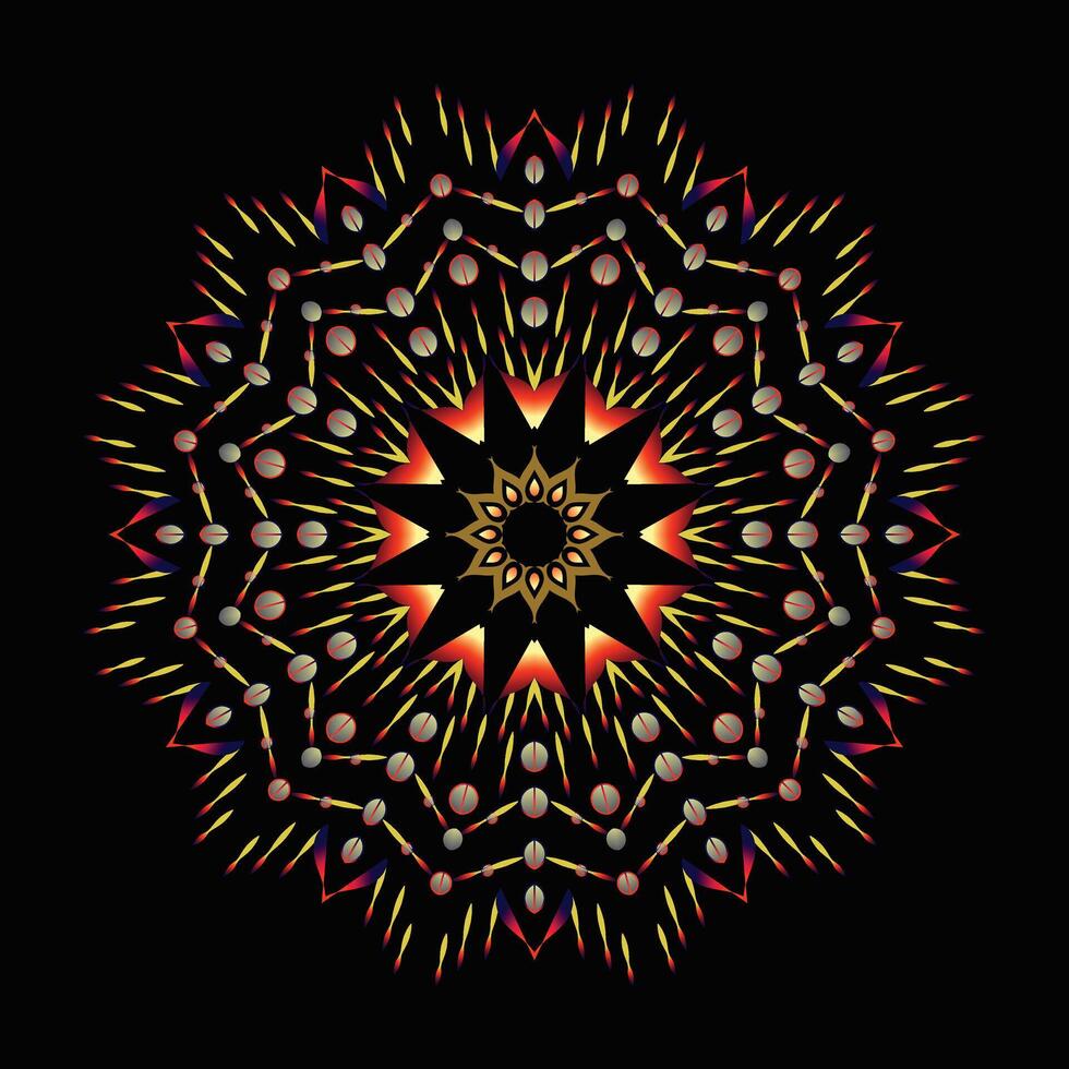 creatief Indisch vrij multi gekleurde bloemen mandala ontwerp vector