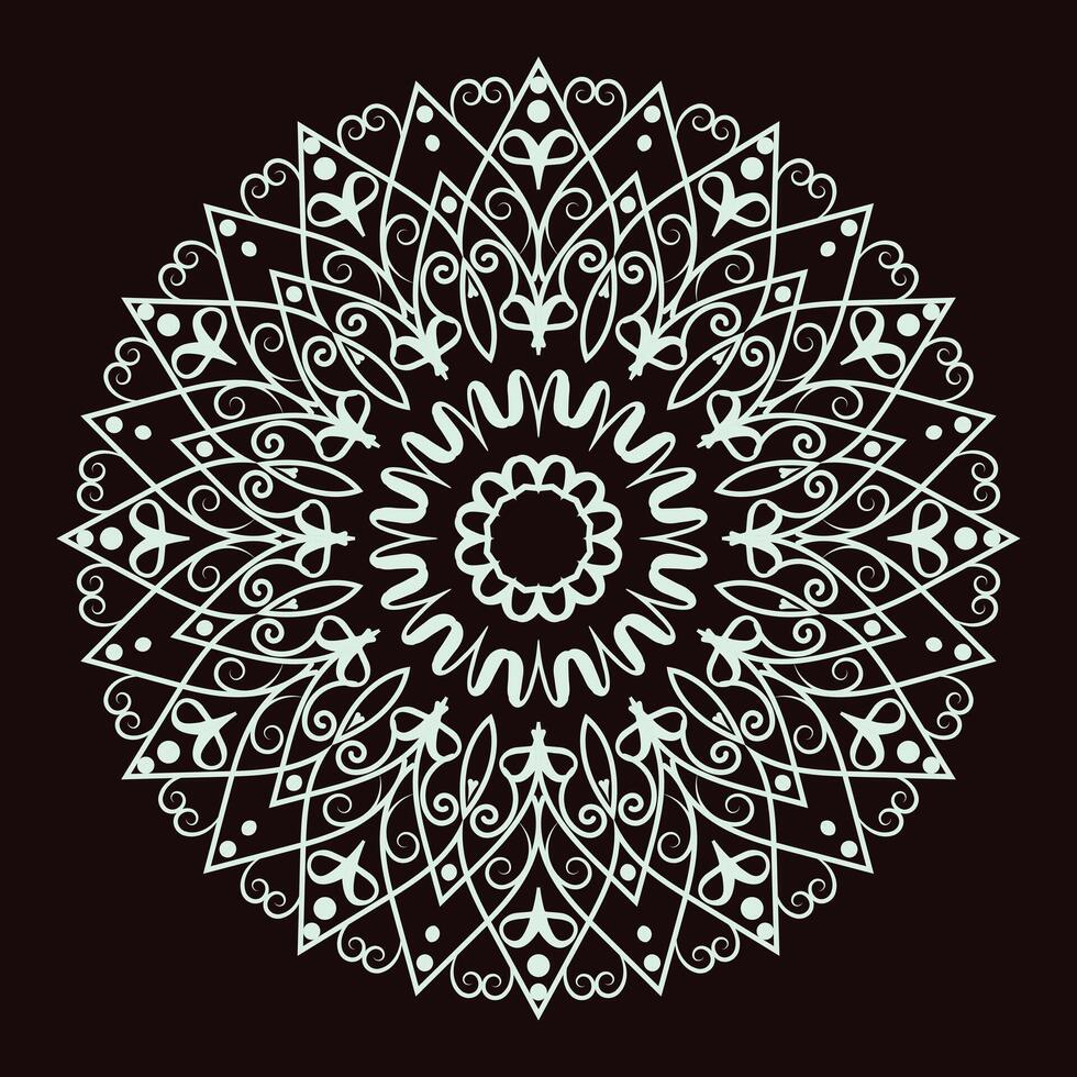 creatief Indisch vrij zwart wit gekleurd bloemen henna- mehendi mandala ontwerp vector