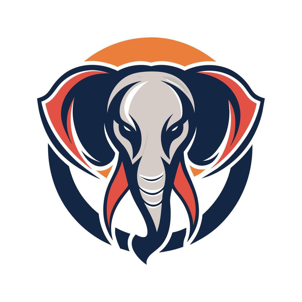 een olifanten hoofd ingesloten binnen een cirkel, presentatie van de majestueus dieren Kenmerken, genereren een gemakkelijk en modern logo geïnspireerd door de schoonheid van olifanten vector