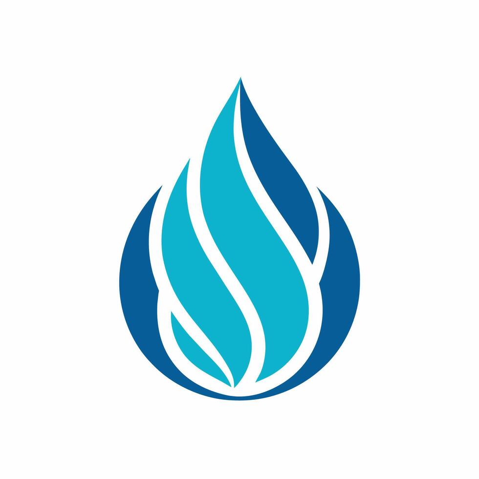 een blauw water laten vallen staat uit tegen een schoon wit achtergrond, abstract waterdruppel logo ontwerp illustratie sjabloon vector