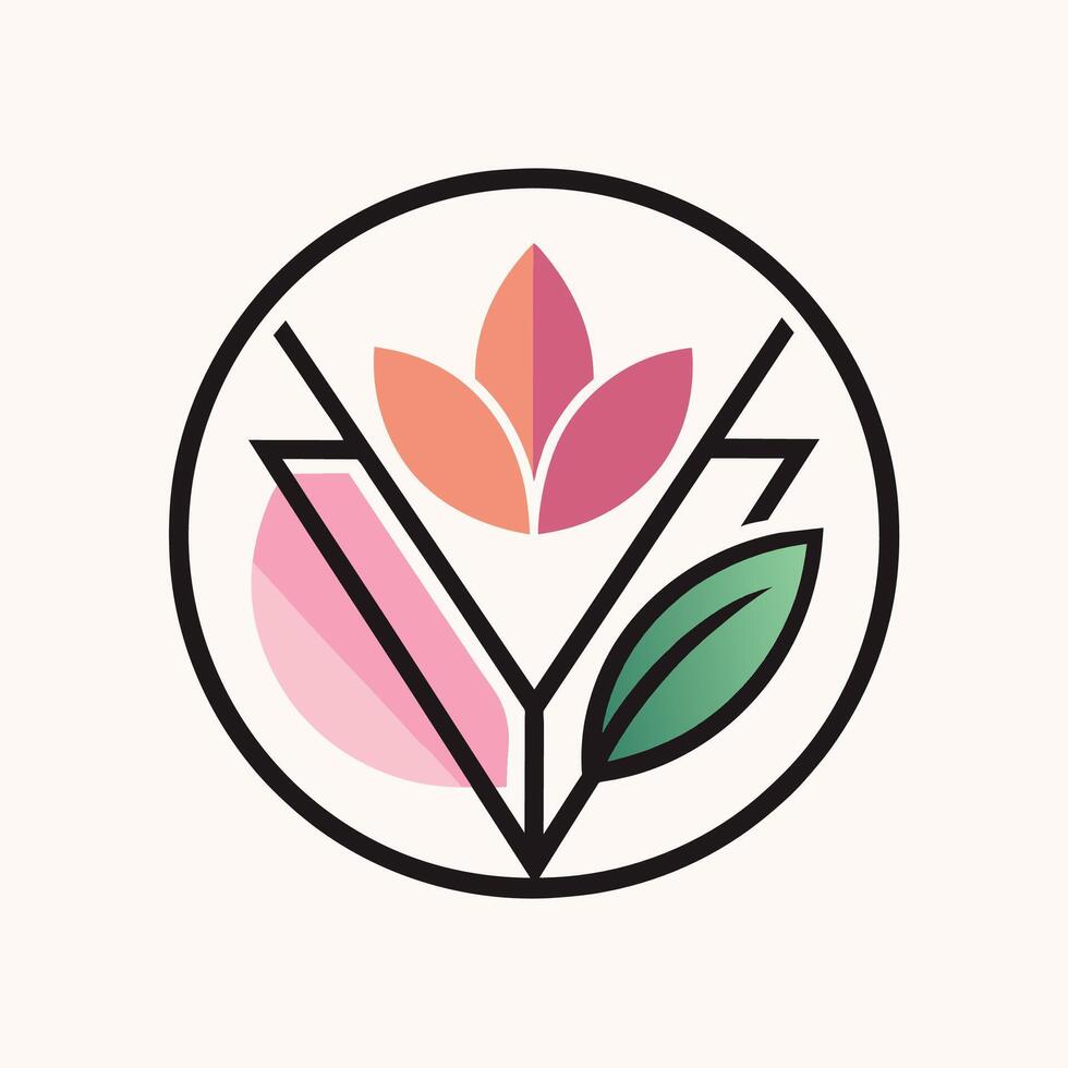een minimalistische logo ontwerp met een gestileerde bloem, perfect voor een chique bloem winkel branding, een minimalistische logo voor een modieus bedenken merk met een modern, schreefloos doopvont vector
