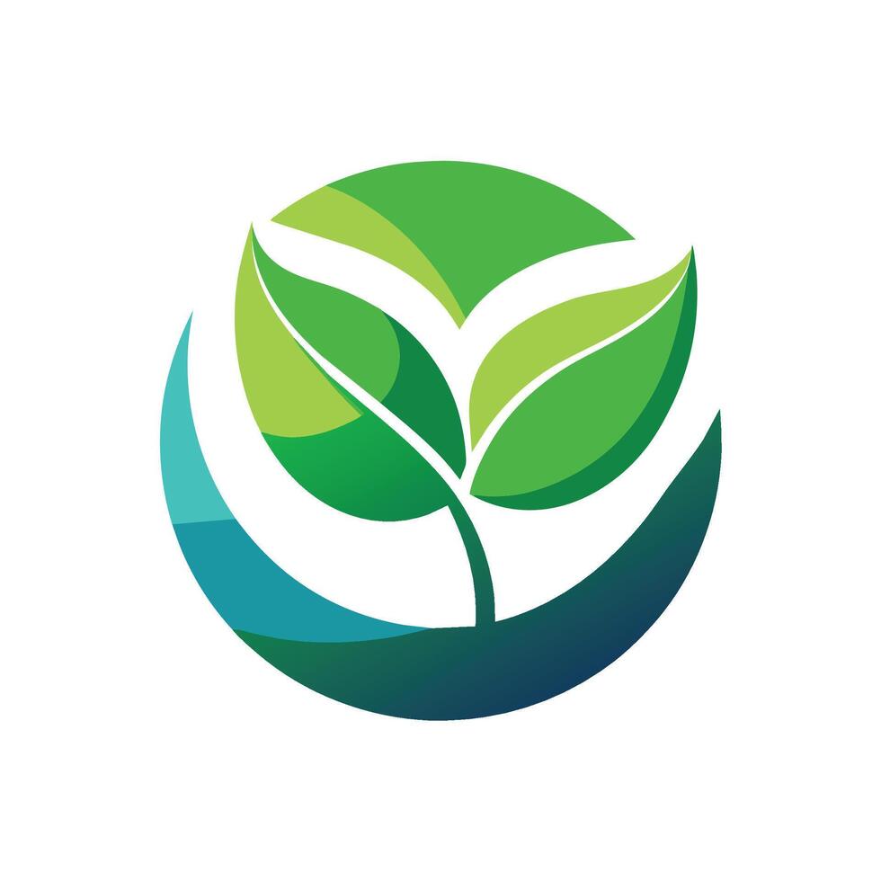 een minimalistisch groen blad logo weergegeven Aan een schoon wit achtergrond, creëren een minimalistische logo dat belichaamt de concept van duurzaamheid vector