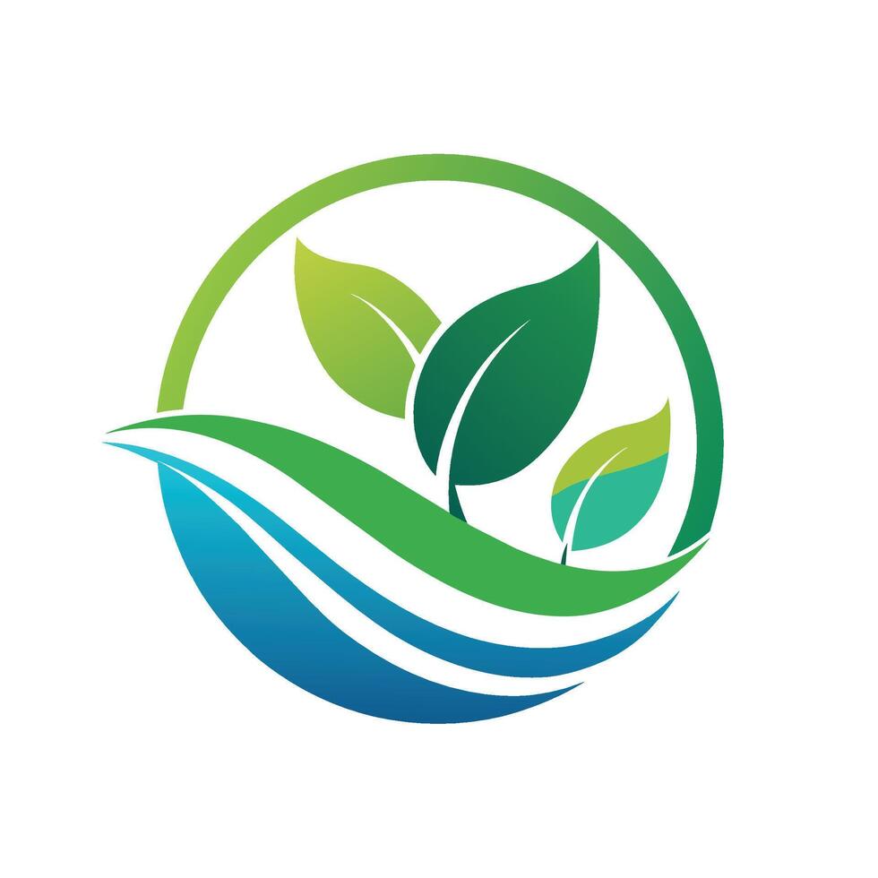 een minimalistische groen blad logo weergegeven prominent Aan een duidelijk wit achtergrond, creëren een minimalistische logo dat belichaamt de concept van duurzaamheid vector