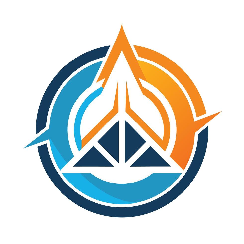 een logo met blauw en oranje kleuren met een ster in de midden, symboliseert professionaliteit en elegantie, creëren een symbool dat roept op de professionaliteit en betrouwbaarheid van accounting Diensten vector