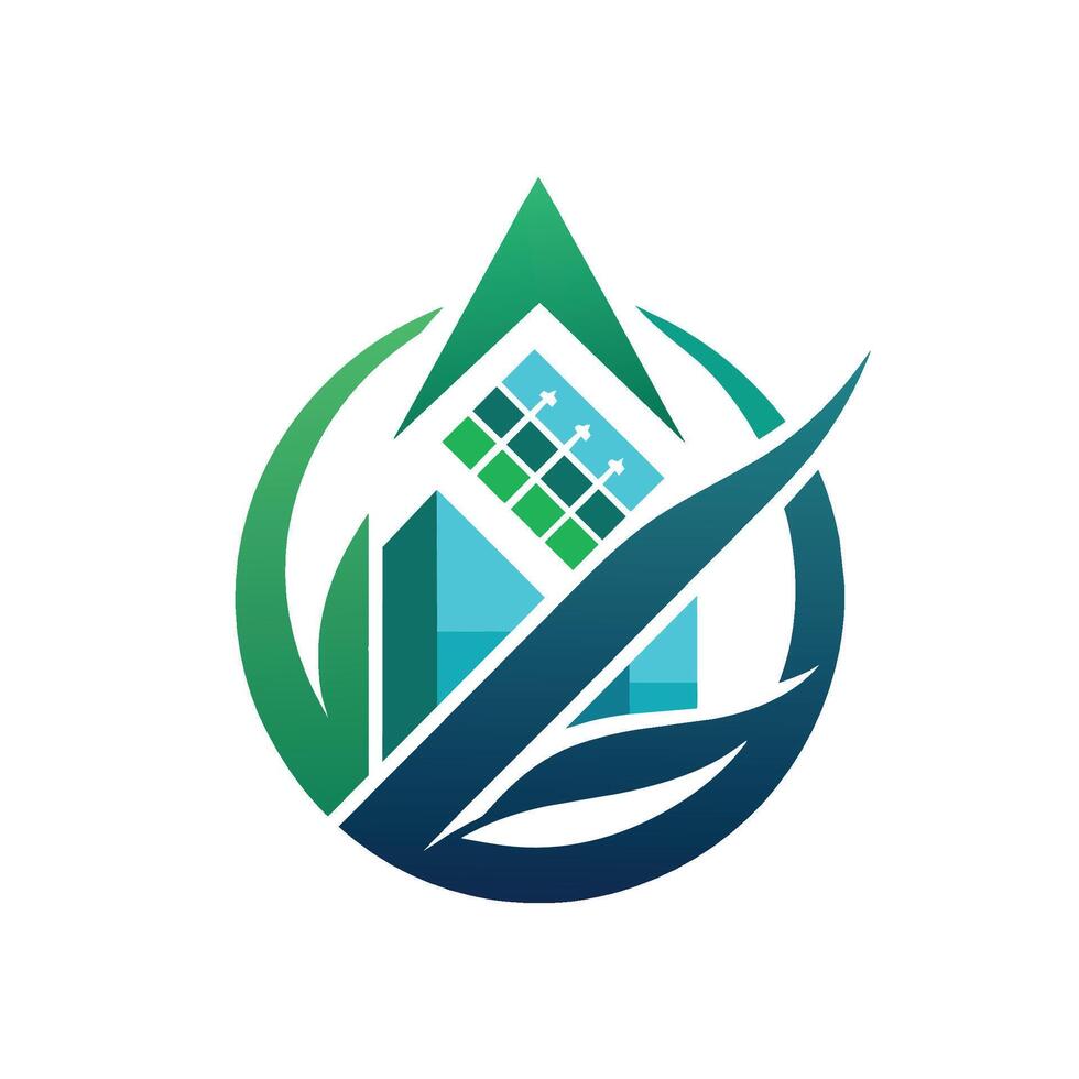 een logo voor een bedrijf met een huis in de midden, symboliseert accounting Diensten, verbeelden de concept van accounting door minimalistische vormen en lijnen vector