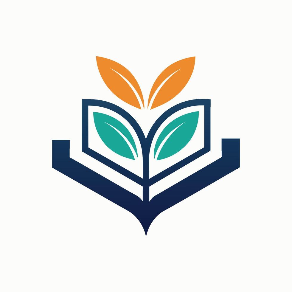 een boek met bladeren geregeld Aan top van haar omslag, logo ontwerp voor een bijles onderhoud, minimalistische gemakkelijk modern logo ontwerp vector