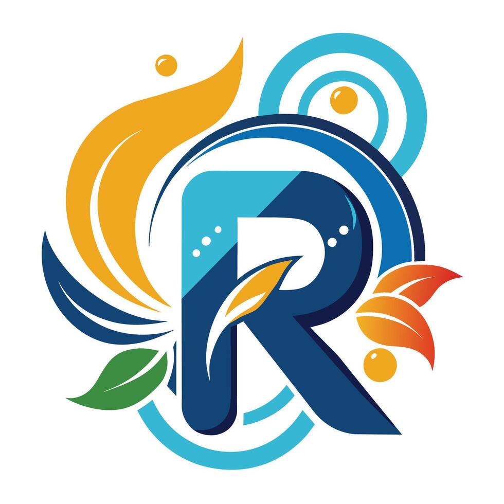 een strak en abstract logo met de brief r met uniek ontwerp elementen voor een bedrijven branding, brief r logo icoon met abstract ontwerp elementen vector