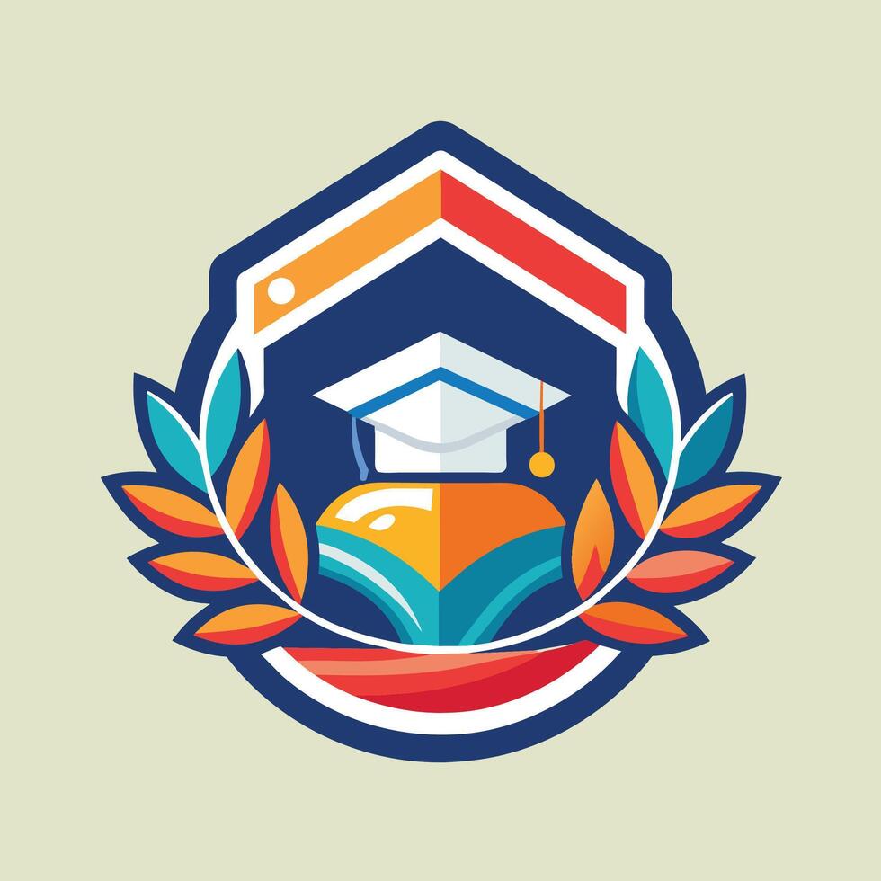 een minimalistische college logo ontwerp geschikt voor een online aan het leren platform, gemakkelijk icoon voor een online aan het leren platform, minimalistische gemakkelijk modern logo ontwerp vector
