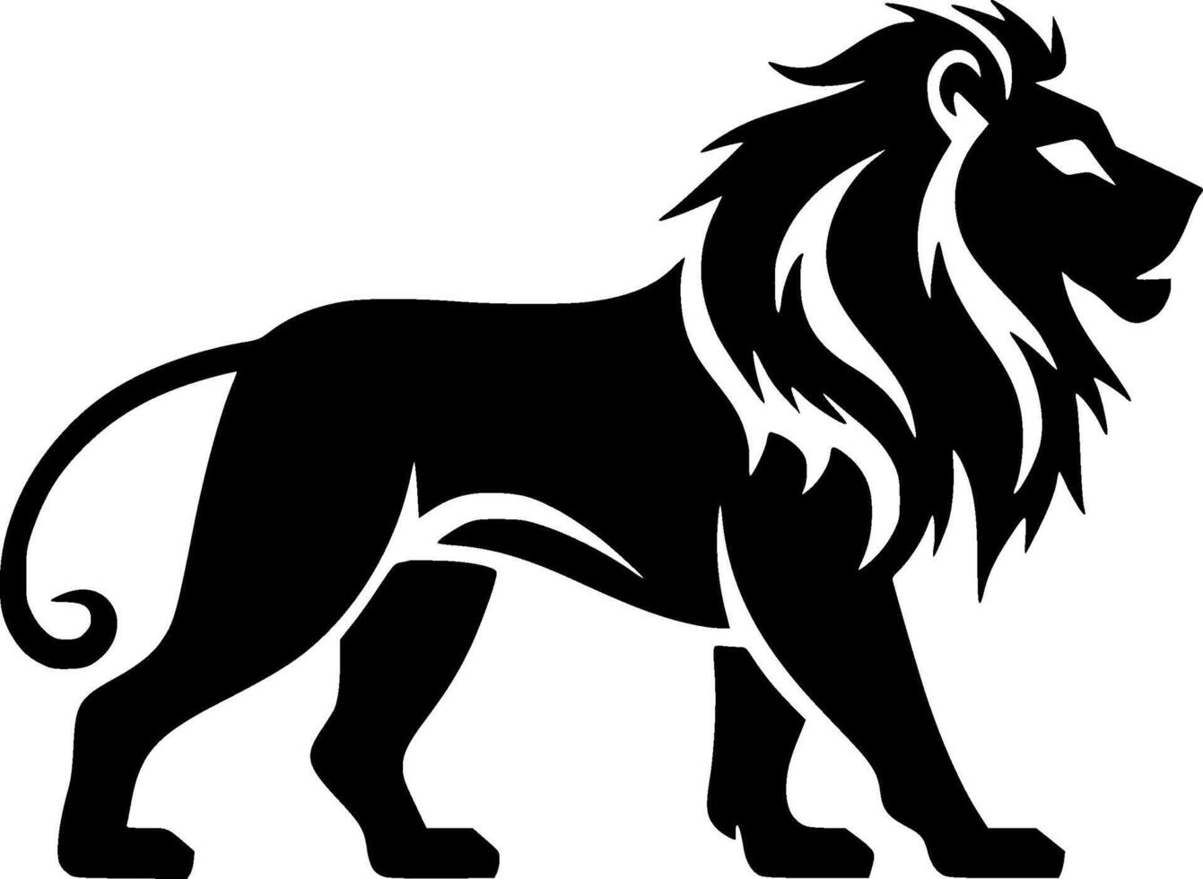 leeuw - minimalistische en vlak logo - illustratie vector