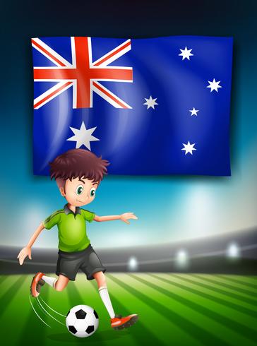 Vlag van Australië en voetbal speler vector