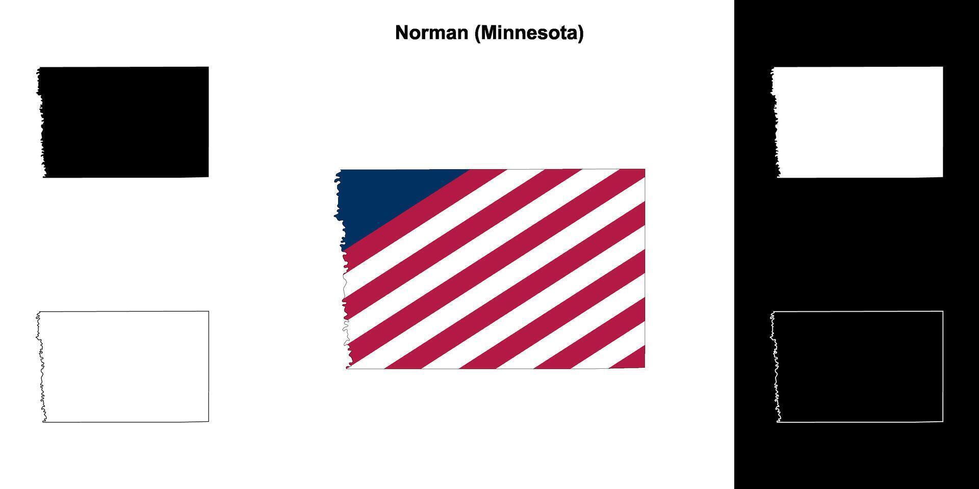 norman district, Minnesota schets kaart reeks vector