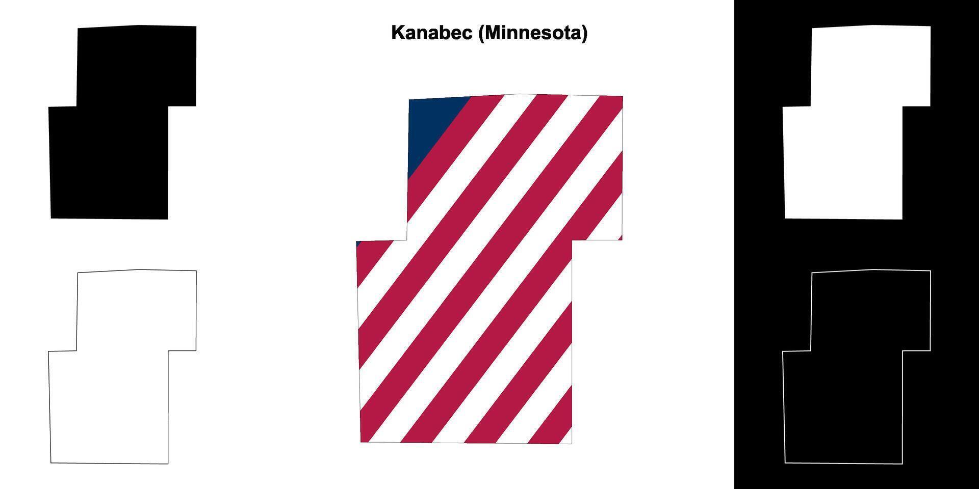 kanabec district, Minnesota schets kaart reeks vector