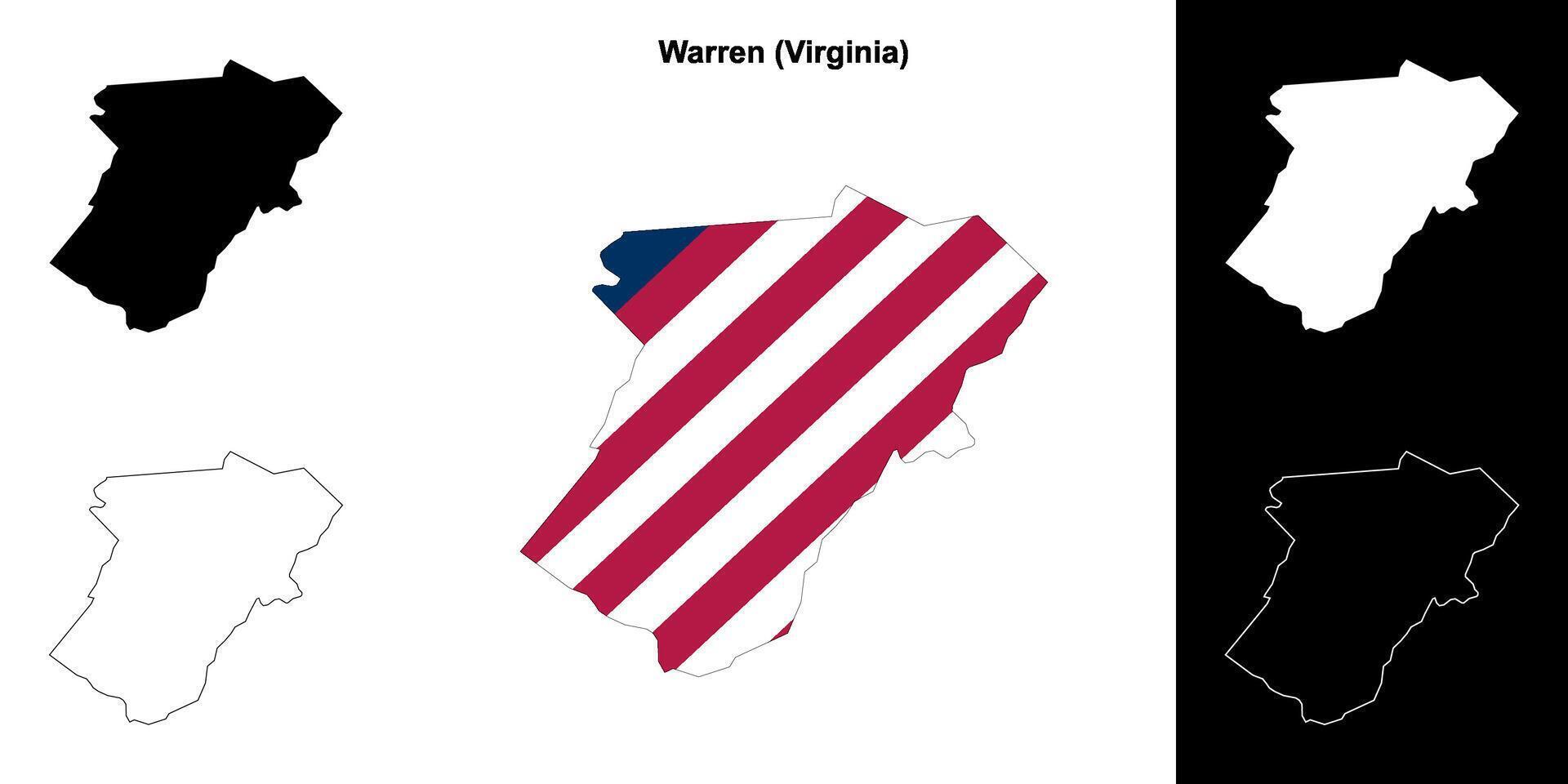 warren district, Virginia schets kaart reeks vector