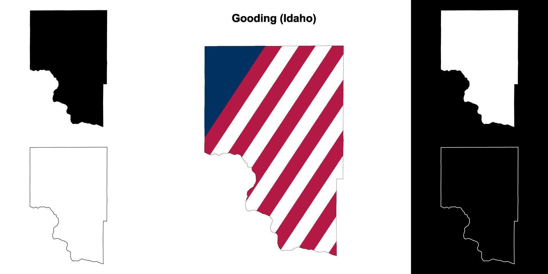 goedendag district, Idaho schets kaart reeks vector