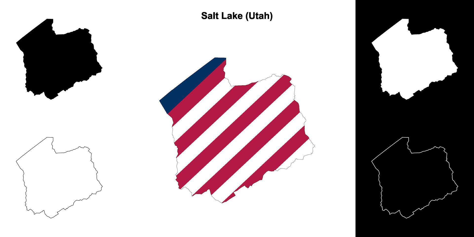 zout meer district, Utah schets kaart reeks vector