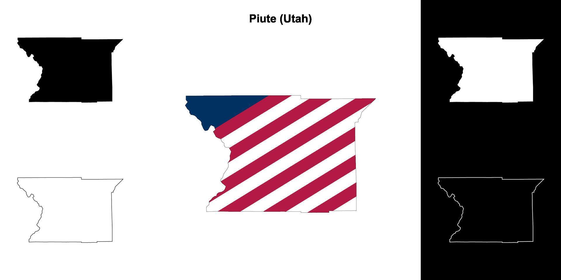 piuut district, Utah schets kaart reeks vector