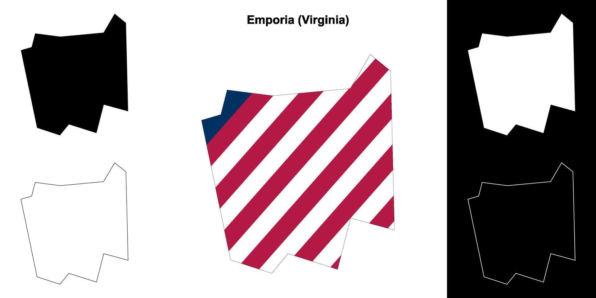 emporia district, Virginia schets kaart reeks vector