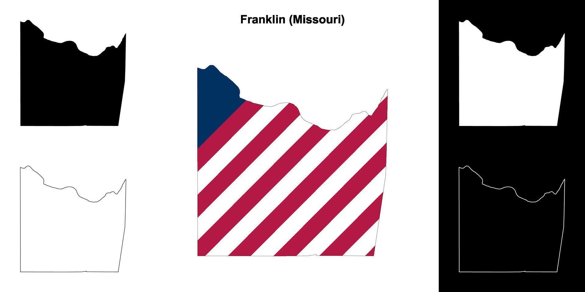 Franklin district, Missouri schets kaart reeks vector