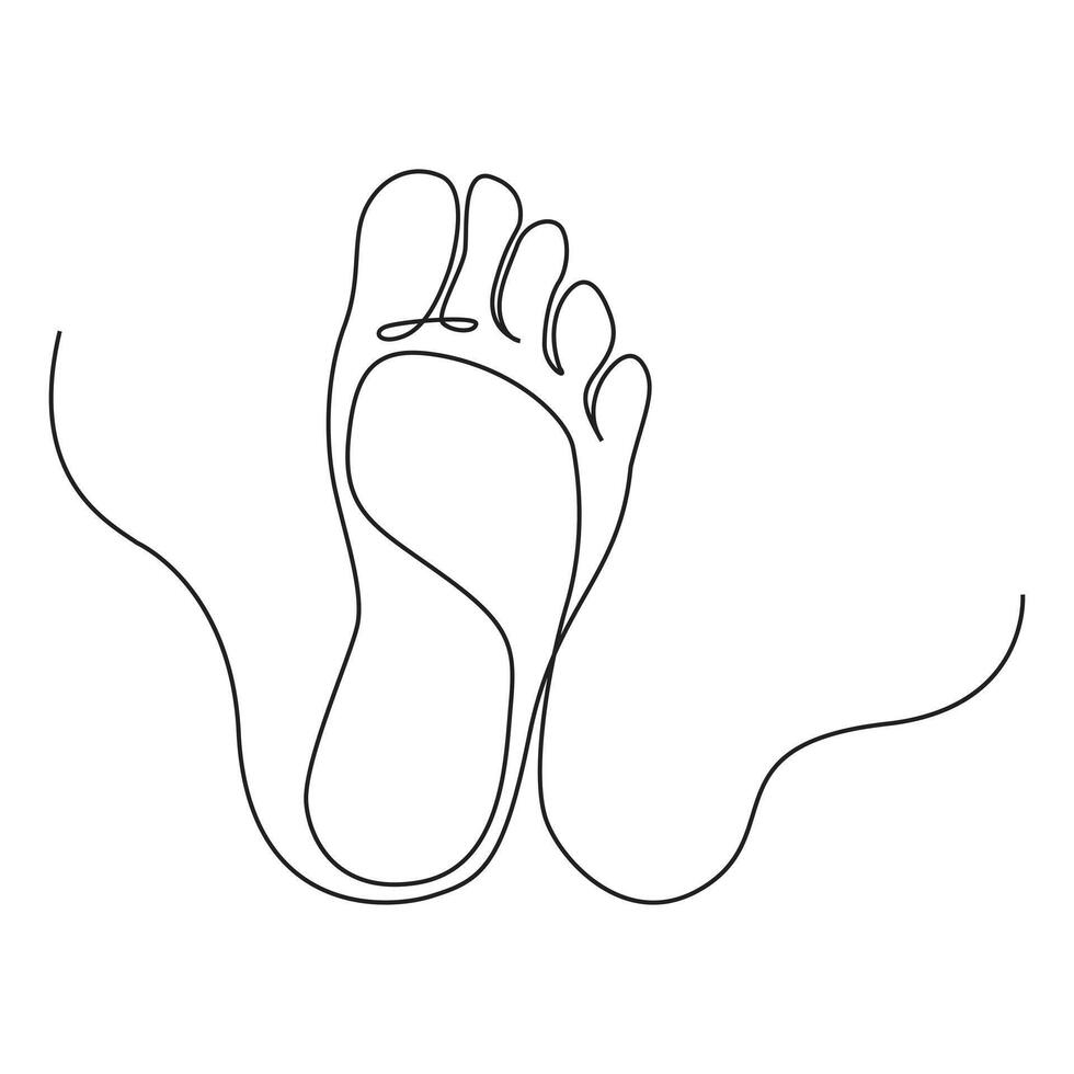 een doorlopend lijn tekening van kaal voet elegantie vrouw been in gemakkelijk lineair stijl vector