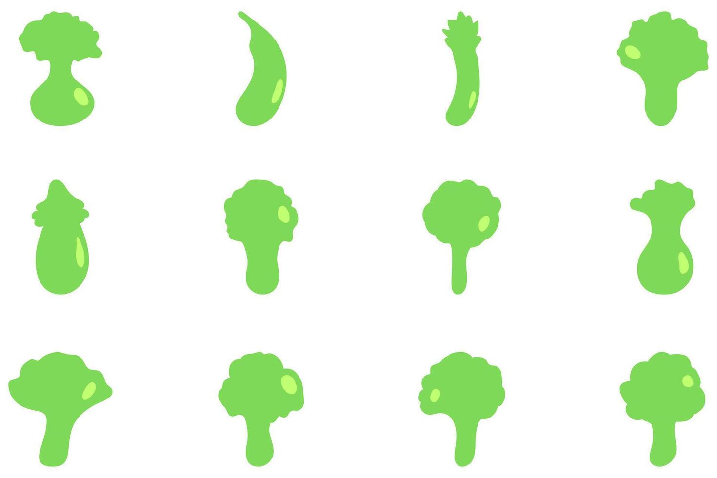 gemakkelijk groente icoon set. gezond voedsel vlak ontwerp vector