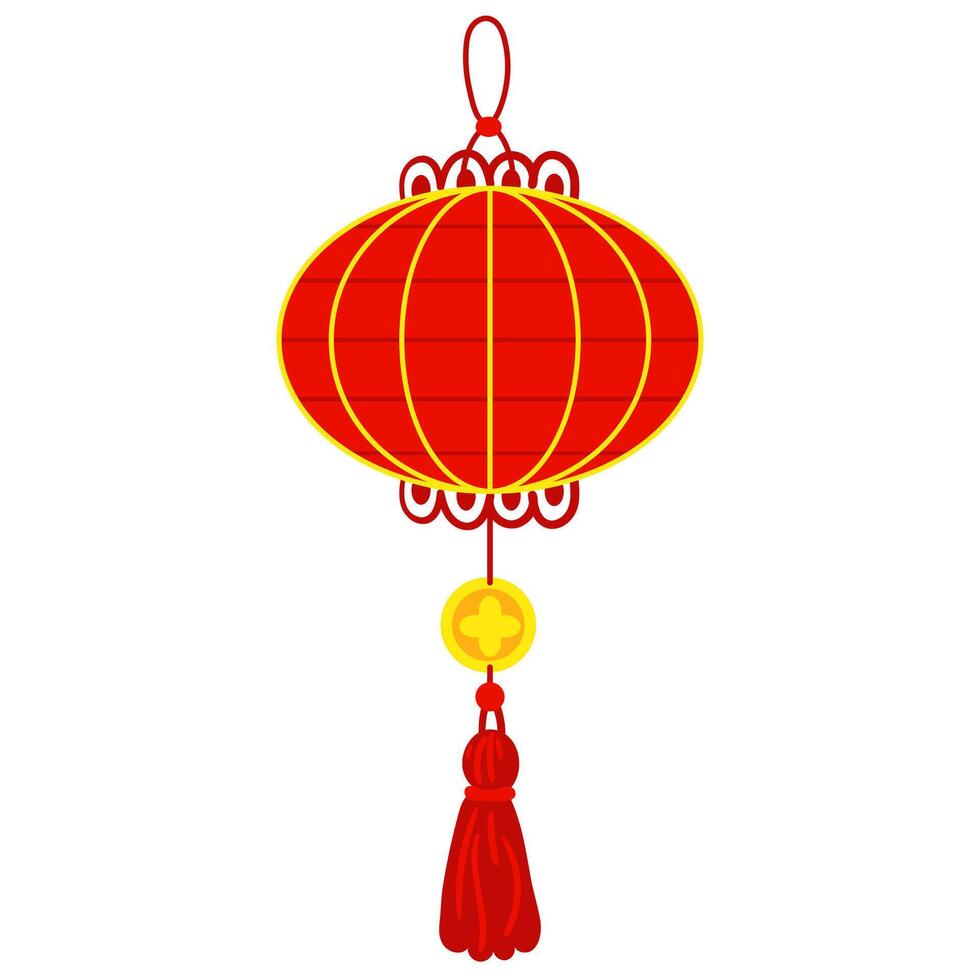 een Chinese rood papier lantaarn, doet denken aan van cultureel rijkdom en feestelijk atmosfeer. een feestelijk festival voor mooi zo geluk. maan festival, cultureel presentaties en decoratief doeleinden. geïsoleerd vector