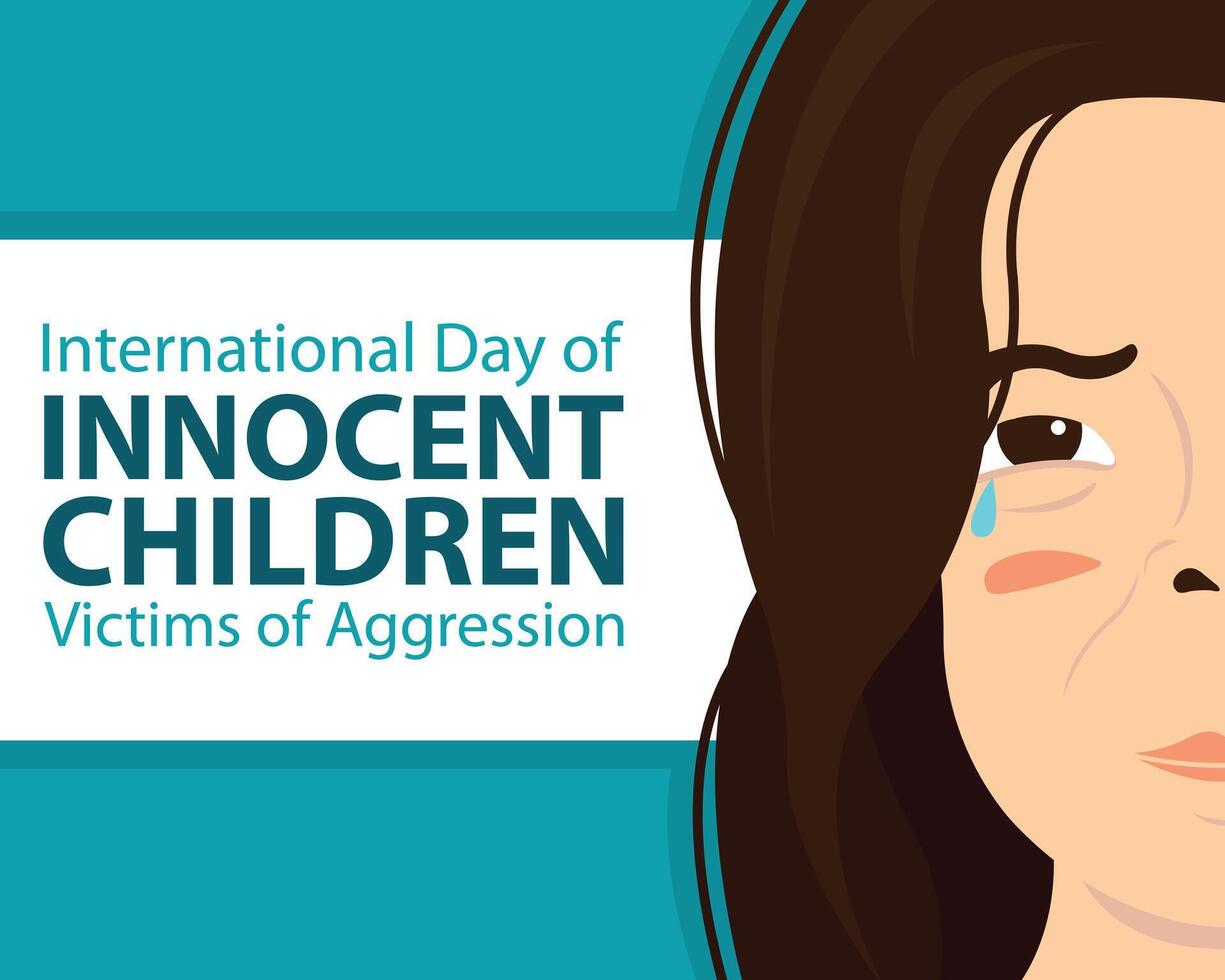 illustratie grafisch van meisjes schuur tranen, perfect voor Internationale dag, onschuldig kinderen, slachtoffers van agressie, vieren, groet kaart, enz. vector