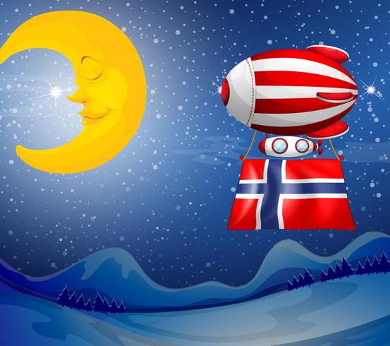 Een drijvende ballon met de vlag van Noorwegen vector