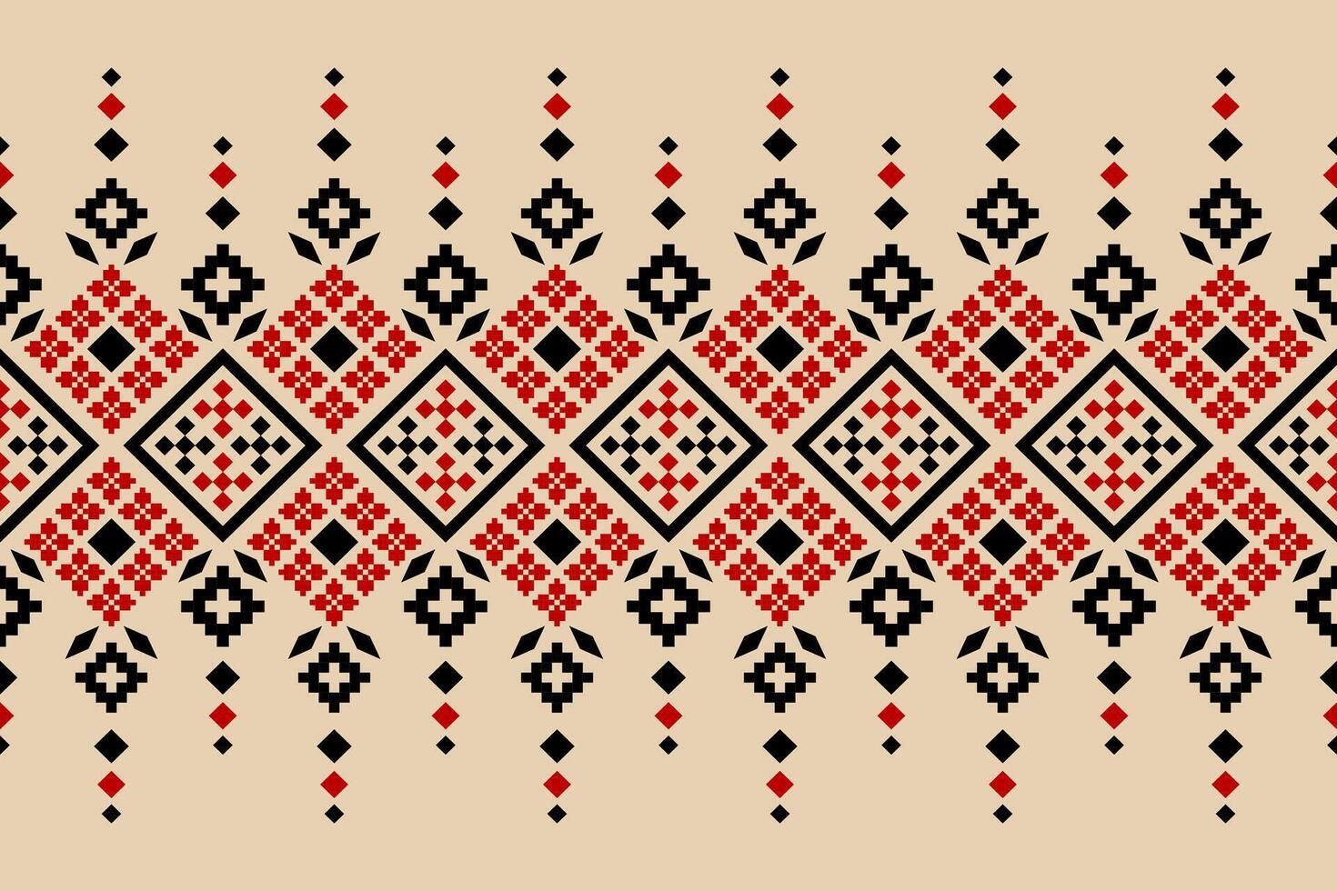 natuur jaargangen kruis steek traditioneel etnisch patroon paisley bloem ikat achtergrond abstract aztec Afrikaanse Indonesisch Indisch naadloos patroon voor kleding stof afdrukken kleding jurk tapijt gordijnen en sarong vector