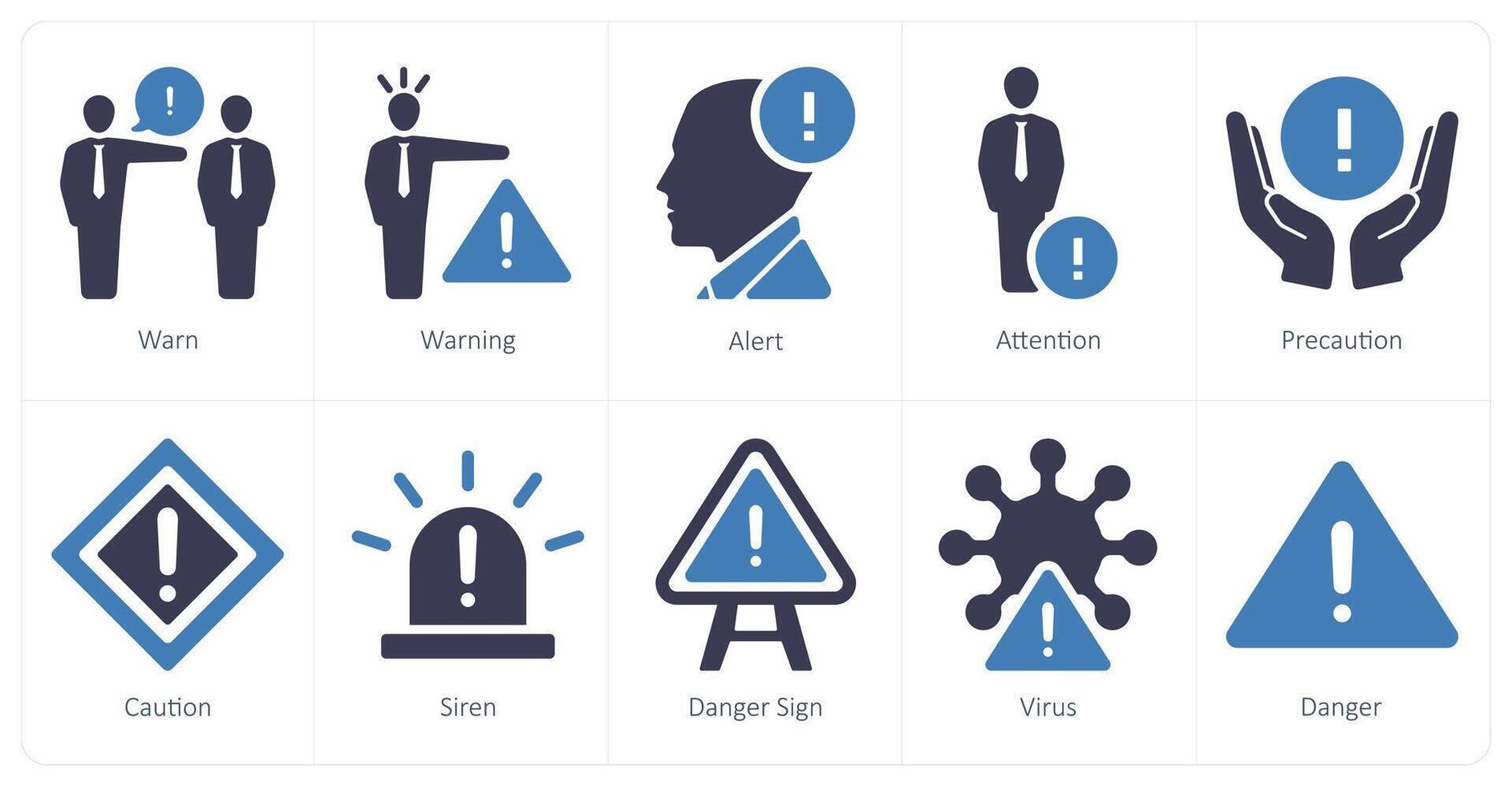 een reeks van 10 risico Gevaar pictogrammen net zo waarschuwen, waarschuwing, alarm vector