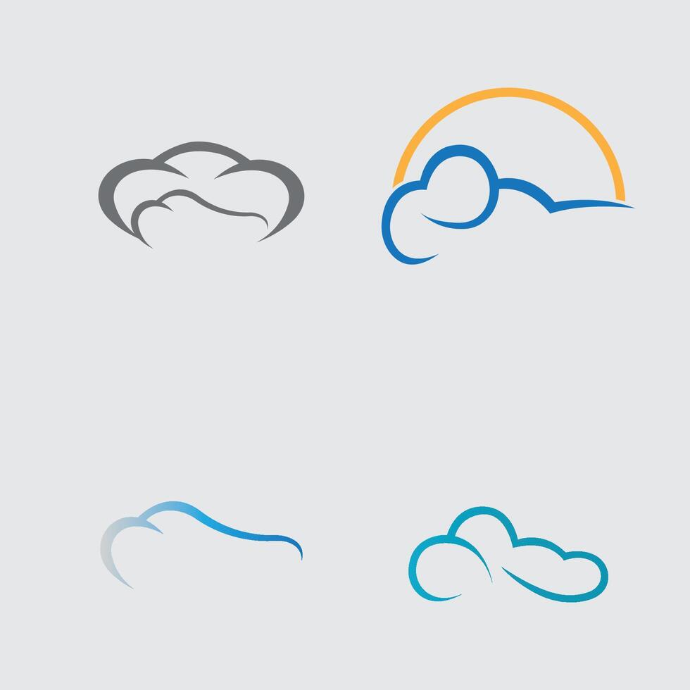 verzameling van gemakkelijk wolk logos en symbolen geïsoleerd Aan grijs achtergrond vector