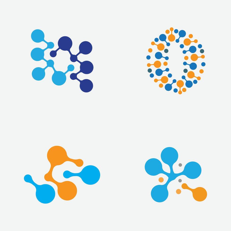 verzameling van moleculair of verbinding element logos geschikt voor chemisch winkel merken, nucleair verbindingen, enz. geïsoleerd Aan een grijs achtergrond vector