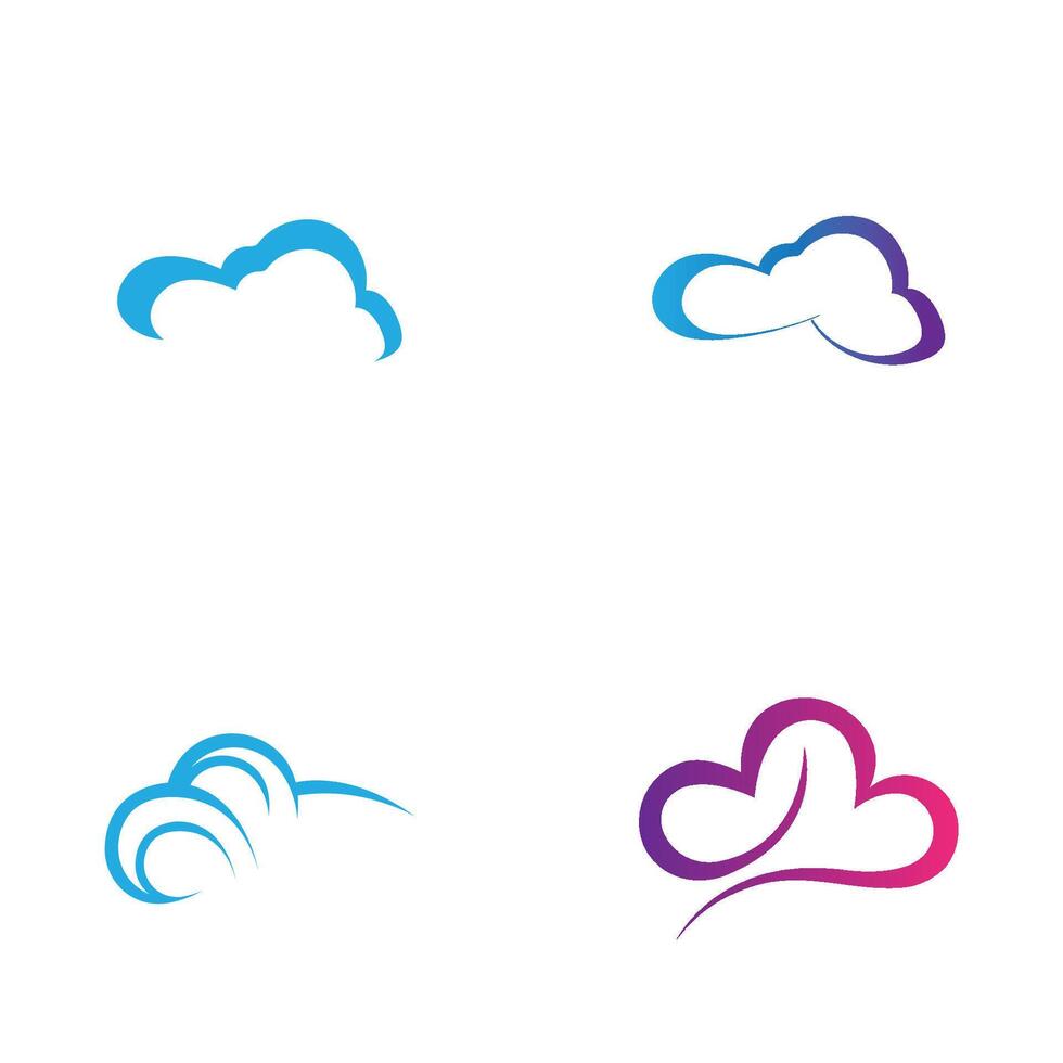 verzameling van gemakkelijk wolk logos en symbolen geïsoleerd Aan grijs achtergrond vector