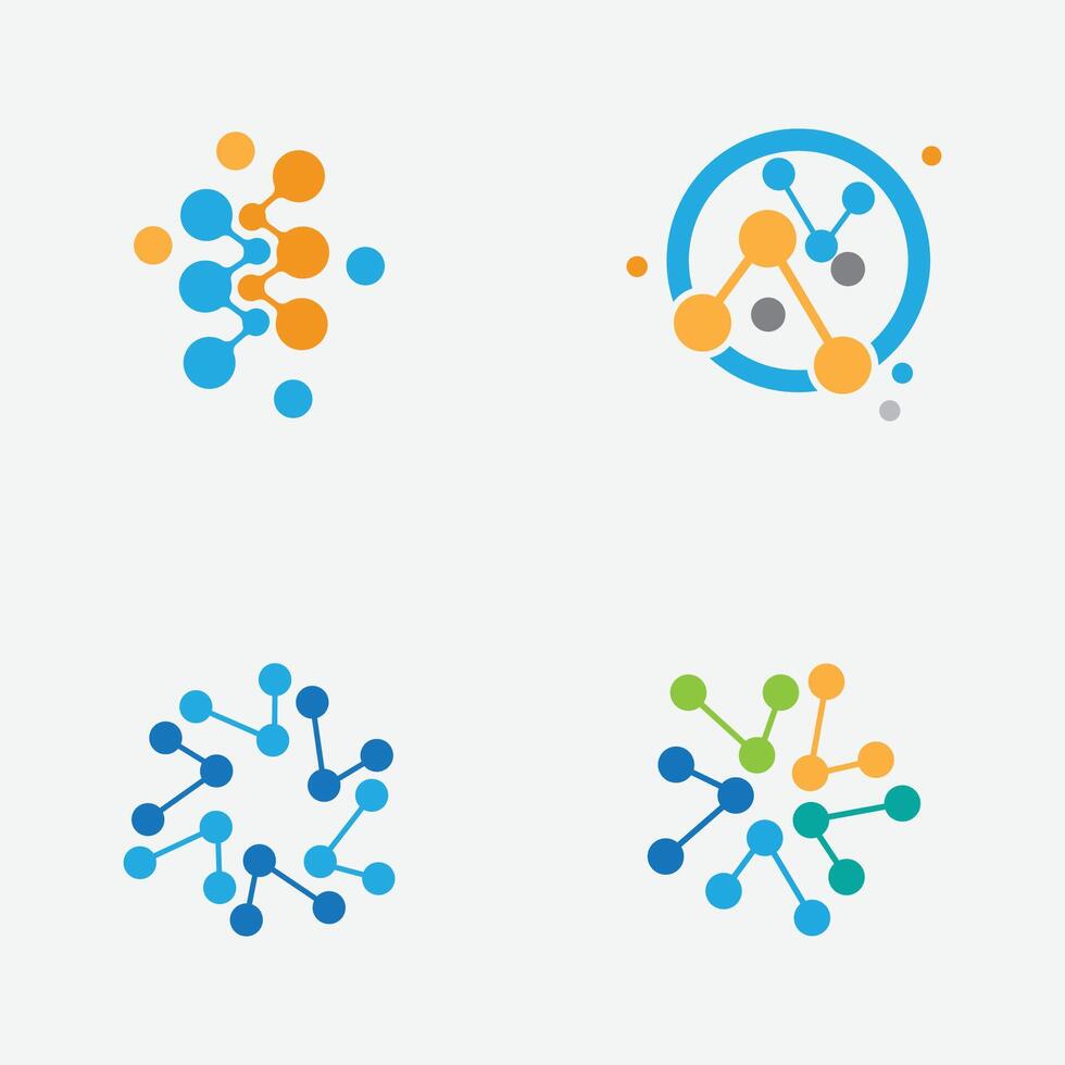 verzameling van moleculair of verbinding element logos geschikt voor chemisch winkel merken, nucleair verbindingen, enz. geïsoleerd Aan een grijs achtergrond vector