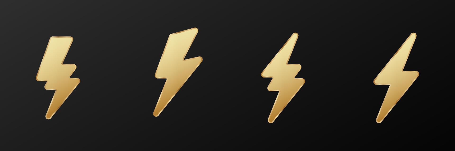 goud donder bout logo donder energie flash bout icoon vector