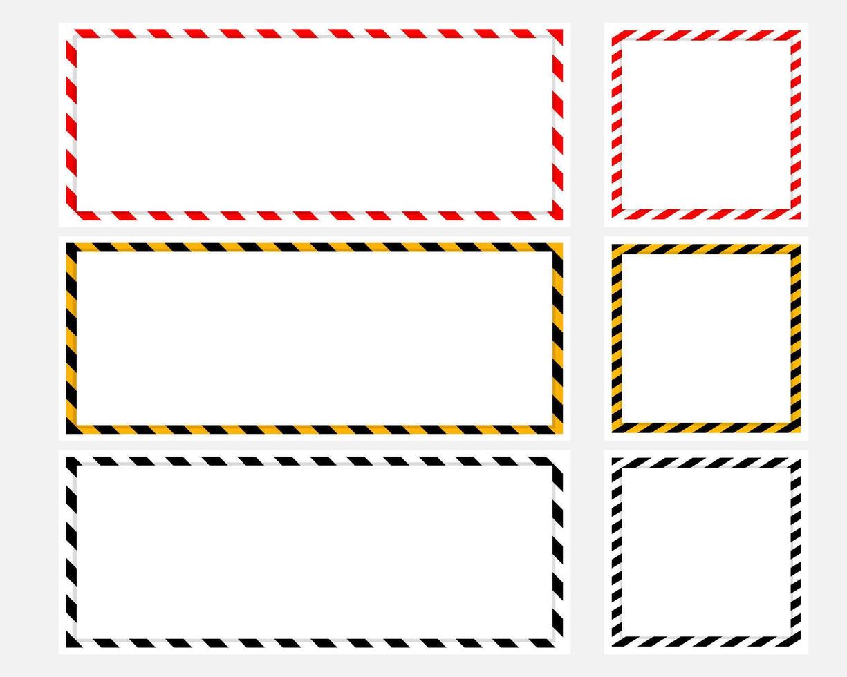 waarschuwing kader afbeeldingen met stroken vector