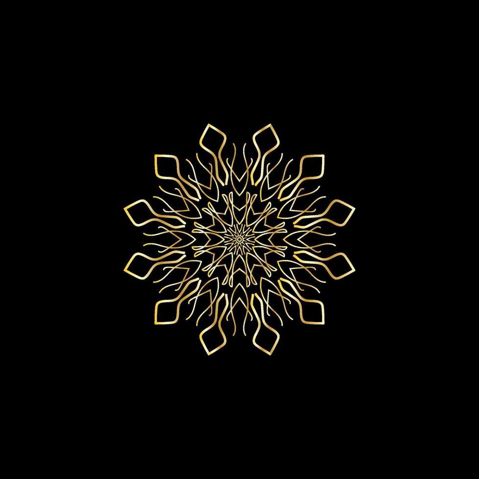 mandala. goud decoratief element. afbeelding voor kleuren. abstract circulaire ornament met gestileerde bladeren vector