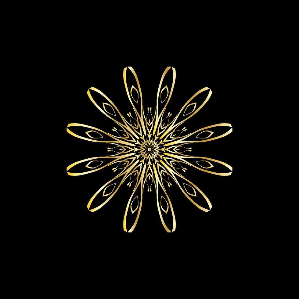 mandala. goud decoratief element. afbeelding voor kleuren. abstract circulaire ornament met gestileerde bladeren vector