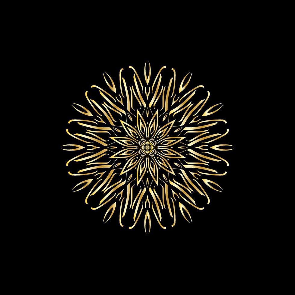 mandala. goud decoratief element. afbeelding voor kleuren. abstract circulaire ornament met gestileerde bladeren vector