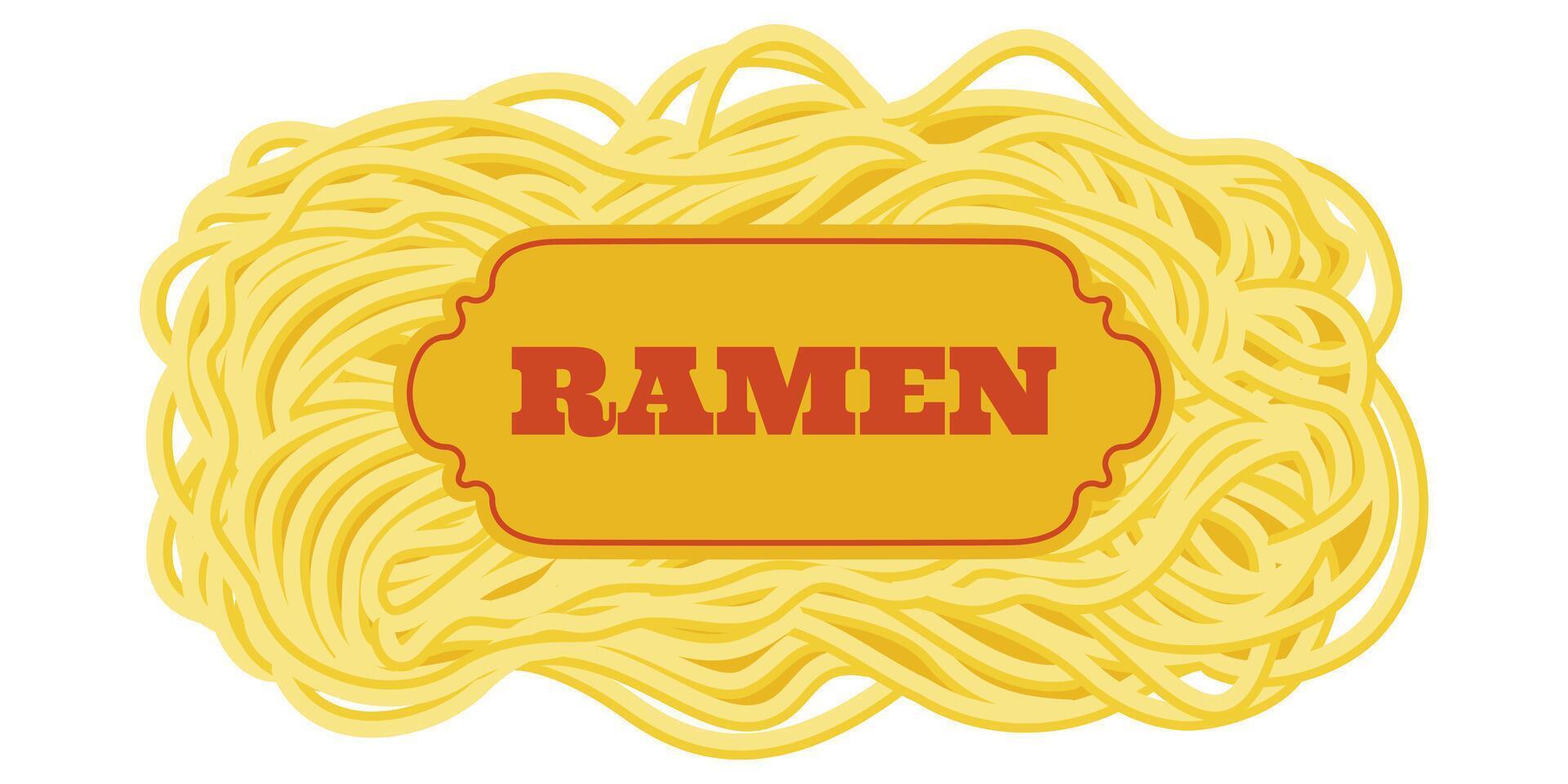 Aziatisch noodle ramen label. abstract patroon van Italiaans spaghetti pasta, macaroni. Aziatisch voedsel. vector