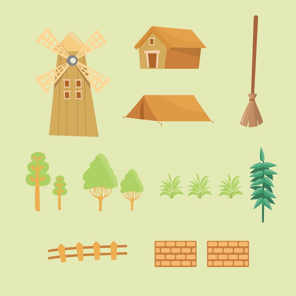 illustratie van de dingen gevonden Bij de boerderij, perfect voor boerderij icoon of voor kinderen Product achtergrond beeld vector