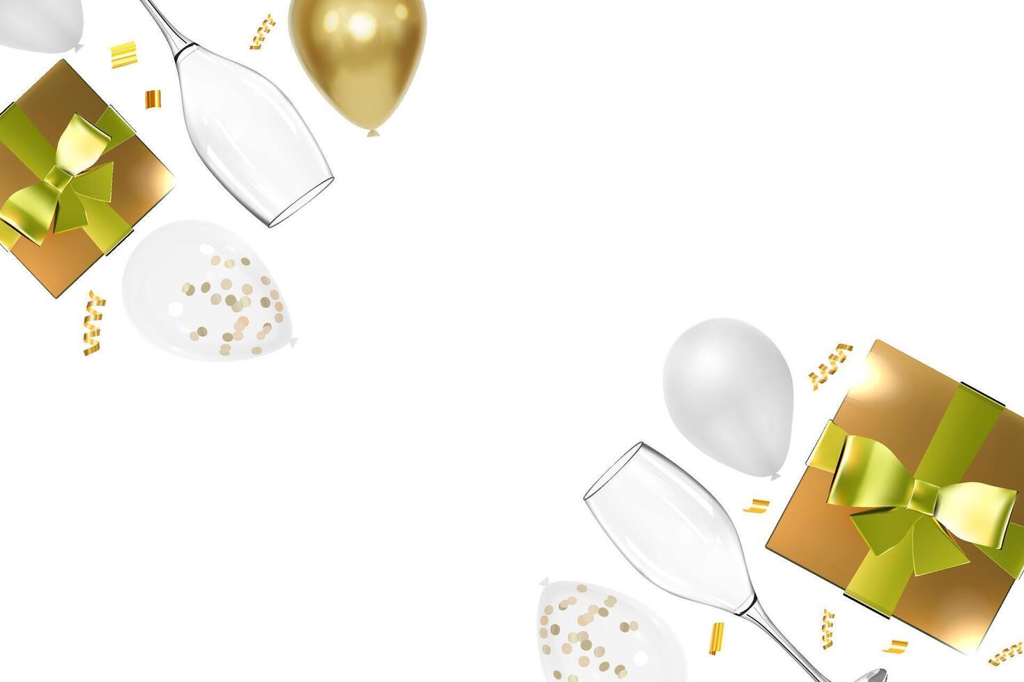 3d realistisch gouden geschenk doos ontwerp viering vector
