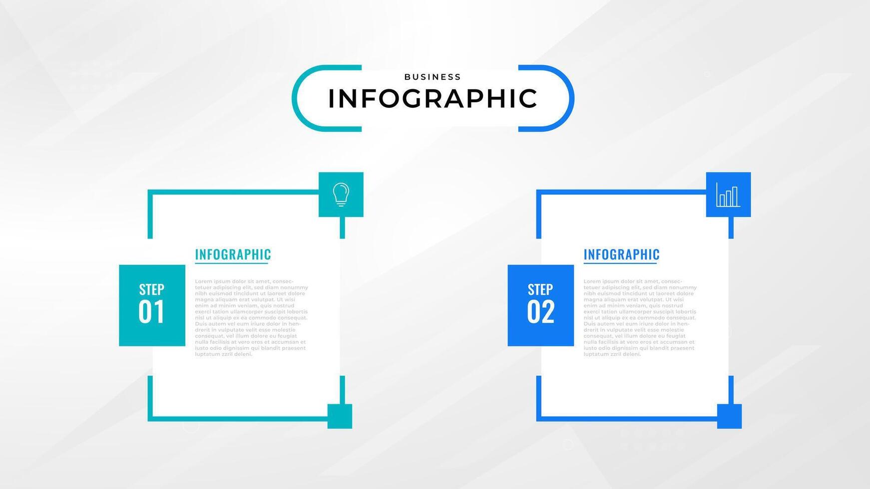 twee stap infographic etiket ontwerp sjabloon vector